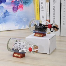 Constitution Crafts Boat Bottle Sailing Drifting Bottle Black Pearl Ornaments Childrens New Year Gifts