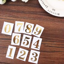 Banquet table card seat card digital sticker card number wedding gold digital sticker wedding supplies self-adhesive