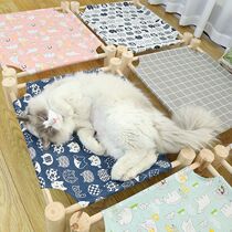 Cat marching bed pet mat pet bed kennel dog bed off the ground solid wood cat nest removable four seasons Universal
