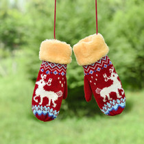 Female Style Gloves Winter Plus Suede Kids Students Write Homework Riding Wagon Thickened Cotton Plush Cartoon Cute Warm Cover