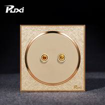 Bull 86 Type Champagne Golden 2 Sound Socket Panel Sound Socket Audio Socket Concealed connector Panel
