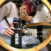 Net Red Super Large Capacity Water Cup 1L Men's and Women's Portable Outdoor Sports Transparent Glass Personality Tide Creative Kettle