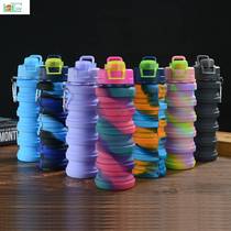 Cup multicolor portable rose telescopic folding optional silicone shaking cup creative men and women with good things
