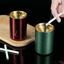 Stainless Steel Ashtrays High Side Double Layer Not Running Ash Windproof Funnel Creative On-board Ashtrays Office Hotel Gift