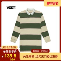 (Optional 299)Vans Vans official outlet thyme green vintage striped Polo Womens dress