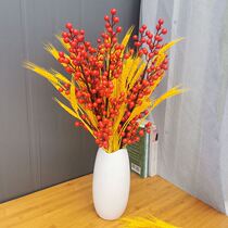 2021 new dried flower gold wheat ear barley vase living room decoration ornaments artificial flower rice ear rice bouquet