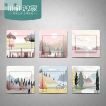 Home Creative Shade Anti Dirty Room Cartoon Cute Light Switch Patch Wall Stickup Socket Panel Wall Trim Stickers