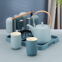 Morandi Nordic water furniture suit Home water glass suit living room tea cup minimalist with tray 6 only cup holder MM