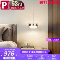 German Berman minimalist master bedroom with small chandelier creative bedroom headboard Restaurant light and luxurious modern long line lamps
