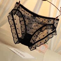 Day Department Triangle Briefs Lady Lace Sexy Mesh Yarn Transparent Speed Dry Student Big Code Pure Cotton Low Waist Girl Pants Head