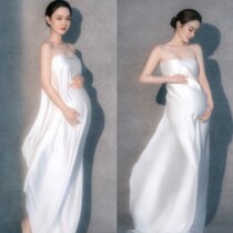 Pregnant Woman Photo Costumes At Home 2022 New Fashion Pregnant Woman Photos of Authentic Clothing dress for Atmospheric Satin Photo