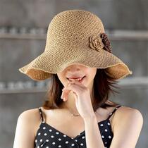 Straw Hat Female Foldable Sun Protection Sun Protection Ultraviolet Beach Resort Beach Cap Summer Fashion 100 Hitch Sun Hat