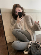 Tuscan fur one 2021 new female style autumn and winter young hair plush stitching mink fur coat