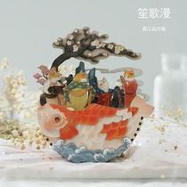 Gua Jila Light Sound Whirling Dream Tang Painting Cat Music Box Spring River Flower Moon Night DIY Mid-Autumn Festival Girlfriend Gift