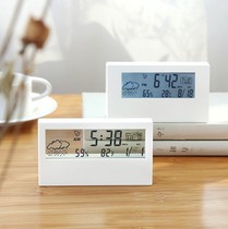 Weather forecast LCD student bedside table clock creative digital clock multi-functional weather electricity with temperature and humidity