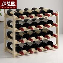 Wine rack decoration wine rack solid wood household small modern minimalist wine cabinet display rack red wine lattice