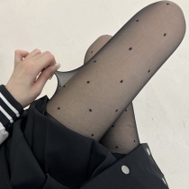 Wuuuus stockings female spring autumn thin black stockings net red sexy pure lust wind spot black wire jk pantyhose