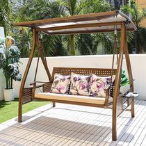 Swing Outdoor Courtyard Garden Balcony Outdoor Rainproof Solar Cast Aluminum Hanging Chair Double Rocking Chair Net Red Swing Bed