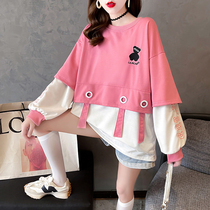 Pregnancy Woman dress Spring-autumn-style Pregnant Woman Spring Dress Blouse Design Sensation Insinuke Street Fake two Long Sleeves Vegan Women