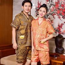 Sweat steamer female fat plus large yards men pure cotton foot bathclothesauna pajamas massage upscale couple cotton clothes