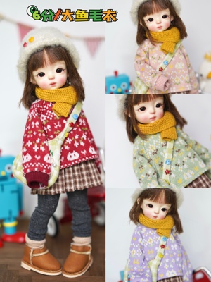 taobao agent Spot BJD 6 points Small 6 -point big fish doll clothes accessories daily winter sweater sweater