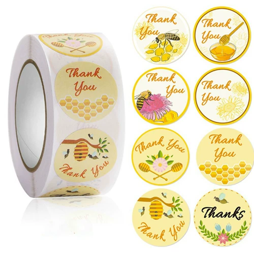 500pcs Honey Bee спасибо наклейки на стикеры День благодарения C