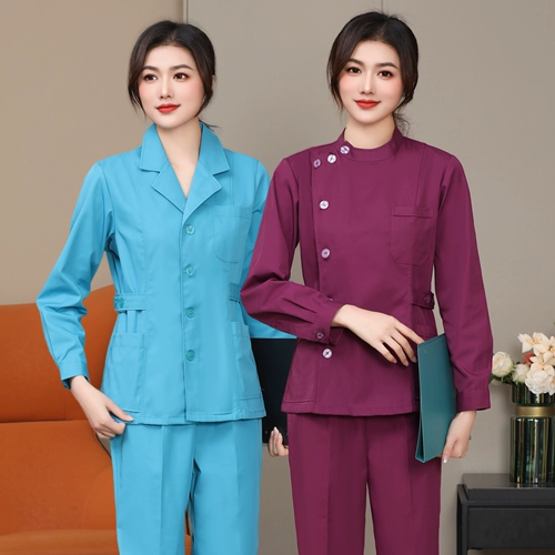 Летняя короткая униформа медсестры, раздельный синий комплект, короткий рукав, полный комплект