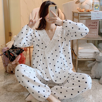 Jia Ying air cotton Moon Clothing Spring and Autumn cotton postpartum lactation pajamas 10 Months 9 Winter maternal home clothing 11