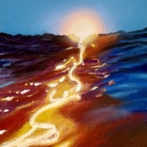 Potato fish oil painting stick) riding the wind and Breaking the Waves