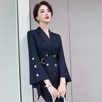 High-end professional suit female autumn 2021 new design sense belt temperament capable Korean slim work clothes
