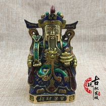 Hot selling antique collection with financial cloisonne Brass God Buddha statue ornaments sitting in the town house to exorcise evil new home gifts