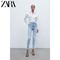 ZARA spring new TRF womens dress shaping high waist jeans 0774051406