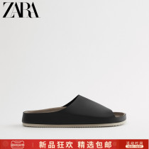 ZARA autumn new mens shoes black minimalist casual slippers wear sandals 12715820040