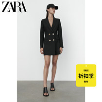 ZARA Discount Season] Womens Long Double Breasted Professional Temperament Commuter Blazer 08666642800