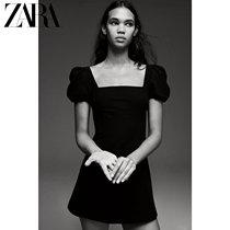 ZARA summer new TRF womens French puff sleeve small black dress dress 07385096800