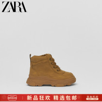 ZARA new childrens shoes baby brown toddler Martin boots short leather boots 18101830124