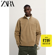 ZARA discount season] Mens half pull chain warm loose silhouette sweater 01608315732