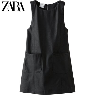 taobao agent Zara, autumn sleevless dress, round collar