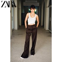 ZARA spring new TRF womens dress silk satin texture long pants 5427401716