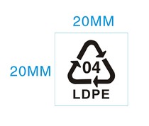 Environmental protection 04 transparent label 04LDPE recycling plastic packaging bag with recycling logo sticker 1400 30 yuan