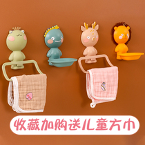 Cute cartoon children no hole wall hanging towel rack bathroom wall baby sucker towel rack