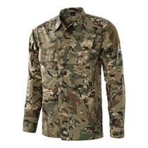 Tactical shirt mens long sleeve lapel shirt military fans spring summer outdoor breathable quick-drying shirt wear-resistant overalls