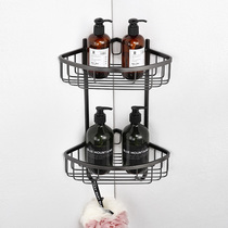 German gun gray 304 stainless steel toilet wall corner shower room rack triangle net basket bathroom hardware