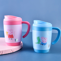 Teddy childrens milk cup thermos cup Baby kindergarten drop-proof 316 stainless steel scale cup handle cup