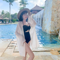 Swimsuit blouse can be launched into the water seaside holiday long shawl bikini with hot spring coat beach sunscreen coat