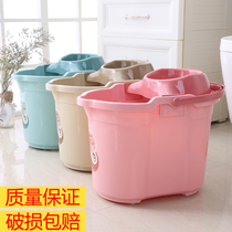 Mop bucket household vintage hand mop bucket mop bucket mop squeeze bucket manual cleaning bucket mop wring machine with pulley