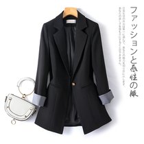 Black suit jacket woman 2022 new cashew for spring and summer early spring and Korean version Temperament Casual West Suit Blouse