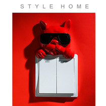 Nordic Ins Creative 3d Cubism Bucket Switch Sticker Cartoon Cute minimalist switch protective sheath socket decoration