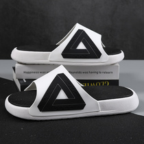 Slippers mens tide 2021 summer wear non-slip Korean outdoor personality mens words slippers thick bottom home soft bottom
