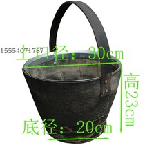 Construction tire rubber mud bucket thickened wear-resistant cement mortar bucket for site decoration Plasterer gray bucket handle bucket